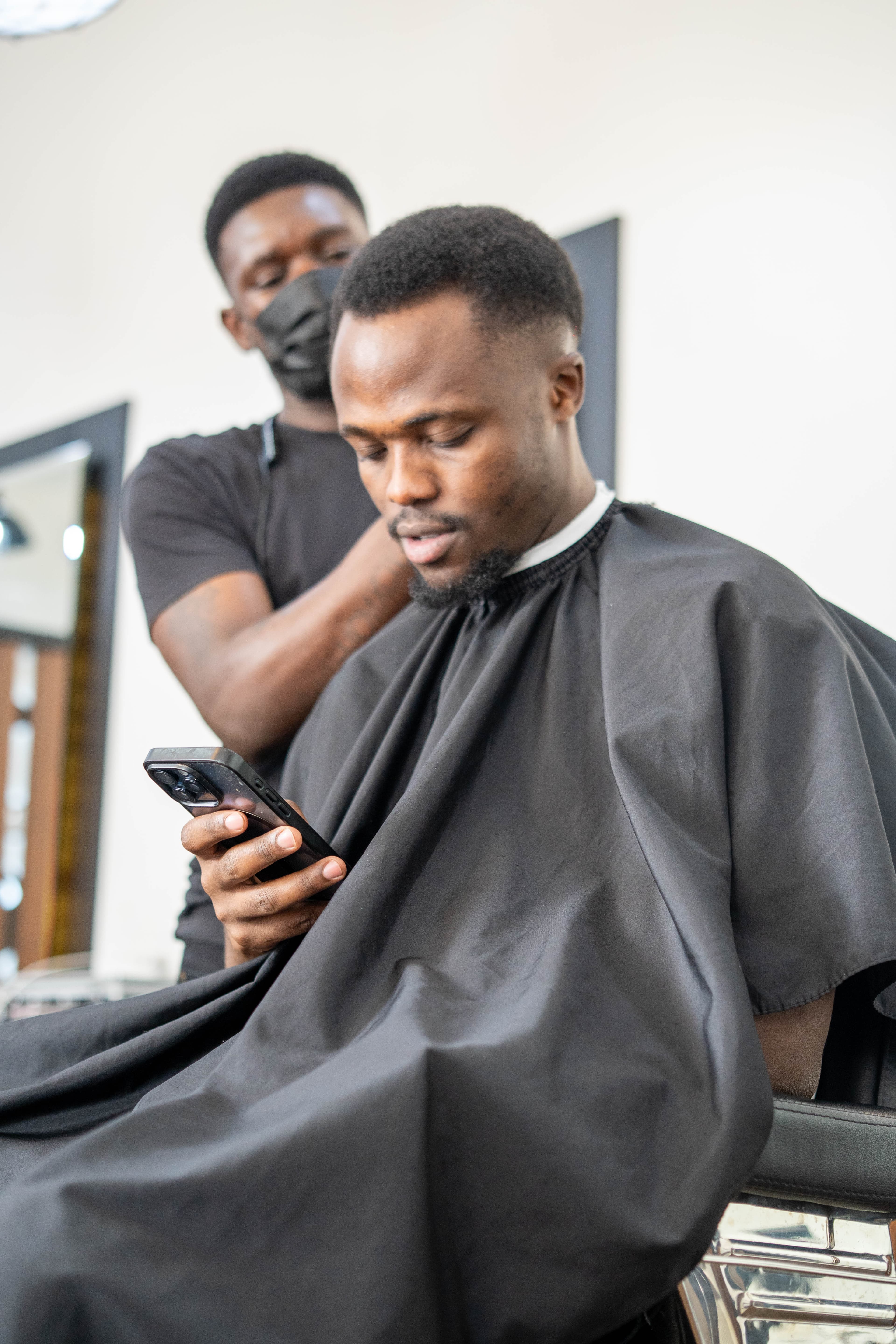 Shaving a man